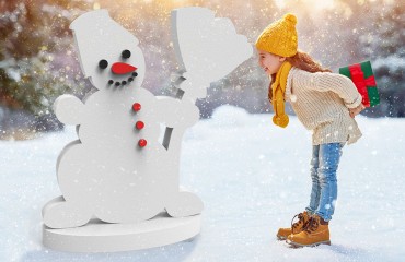Снеговик 3D из пенопласта